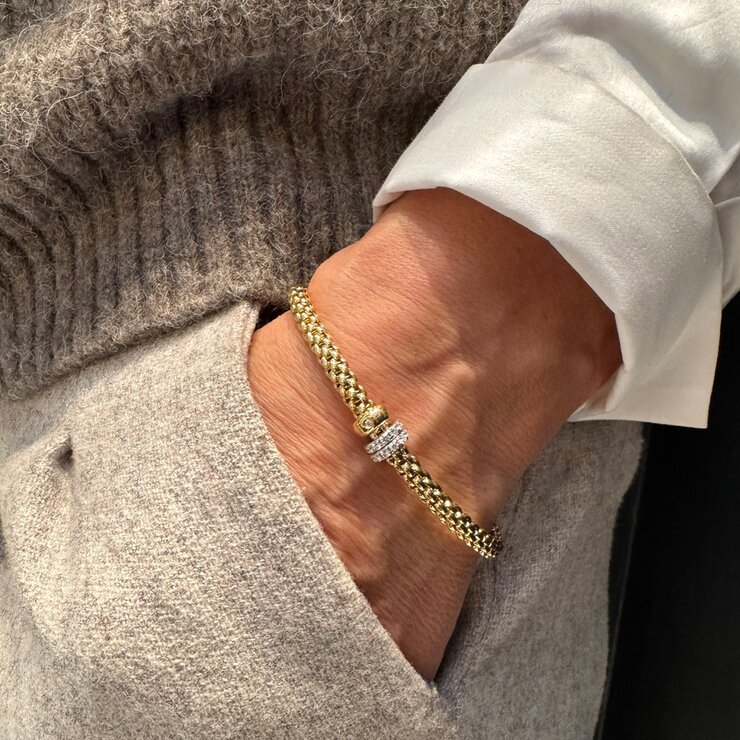 Fope armband in geel goud 18kt met briljant van 0,56 karaat