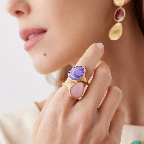 bague Marco Bicego en or jaune 18 ct avec charoite