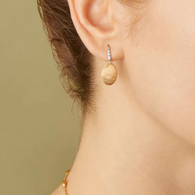 boucles d'oreilles Marco Bicego en or jaune 18 ct avec brillant de 0.04 carat