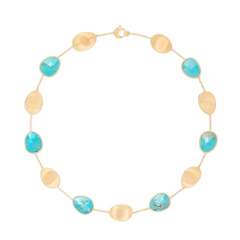 Marco Bicego ketting in geel goud 18kt met turquoise