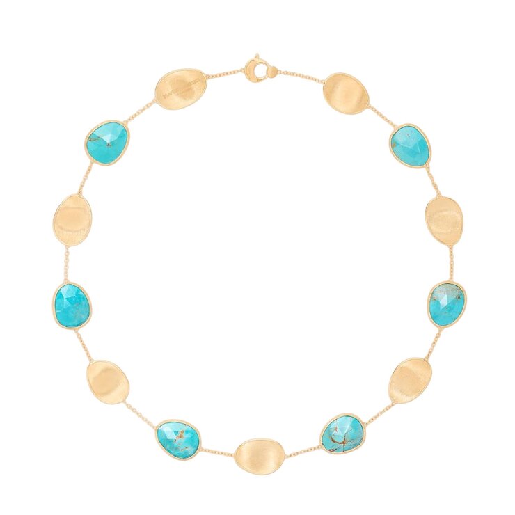 Marco Bicego ketting in geel goud 18kt met turquoise