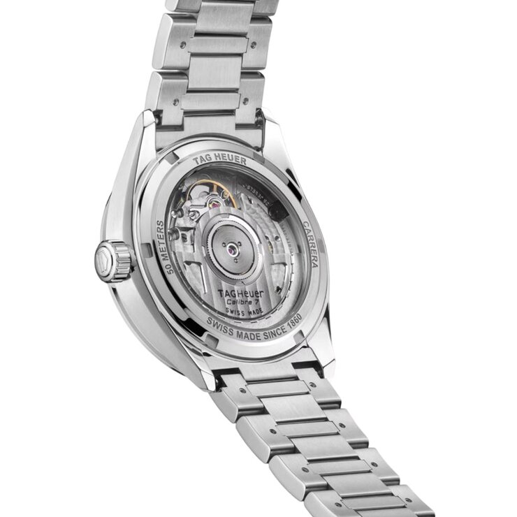 TAG Heuer horloge met een kast in staal, met een wijzerplaat in het paars met briljant en een diameter van 36 mm
