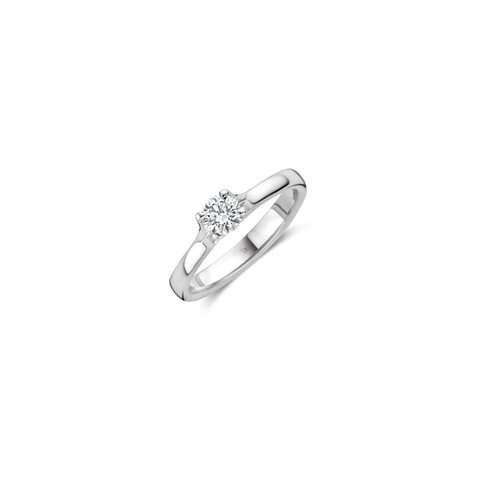 The Exclusive Collection verlovingsring in wit goud 18kt met briljant (ronde diamant) van 0,38 karaat