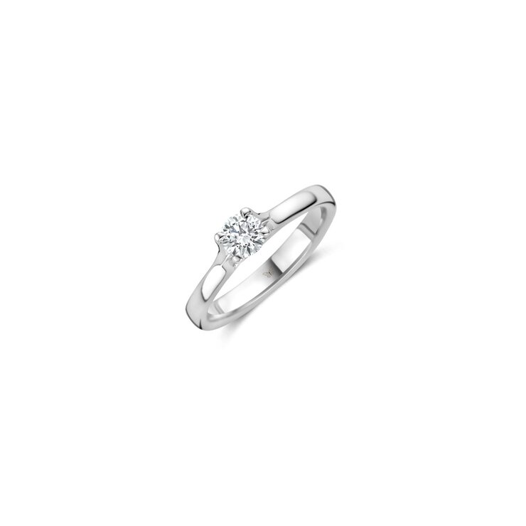 The Exclusive Collection verlovingsring in wit goud 18kt met briljant (ronde diamant) van 0,38 karaat