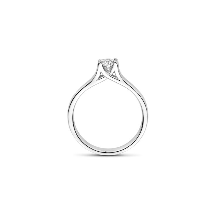 The Exclusive Collection verlovingsring in wit goud 18kt met briljant (ronde diamant) van 0,38 karaat