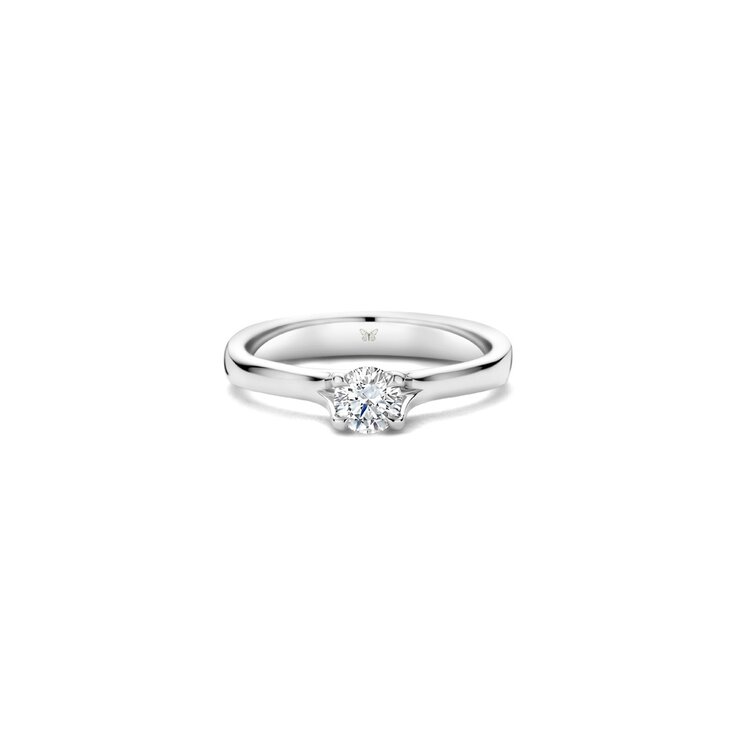 The Exclusive Collection verlovingsring in wit goud 18kt met briljant (ronde diamant) van 0,38 karaat