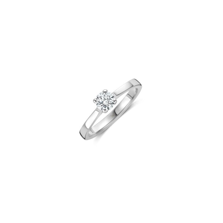 The Exclusive Collection verlovingsring in wit goud 18kt met briljant (ronde diamant) van 0,43 karaat