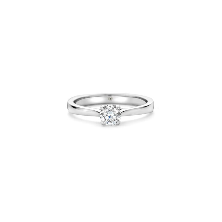 The Exclusive Collection verlovingsring in wit goud 18kt met briljant (ronde diamant) van 0,43 karaat