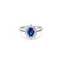 The Exclusive Collection verlovingsring in wit goud 18kt met ovalen saffier als hoofdsteen omringd door briljanten van 0,37 karaat - thumb
