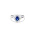 The Exclusive Collection verlovingsring in wit goud 18kt met ovalen saffier als hoofdsteen omringd door briljanten van 0,31 karaat - thumb