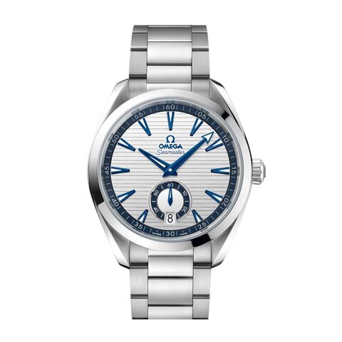 Omega horloge met een kast in staal, met een wijzerplaat in het zilver en een diameter van 41 mm