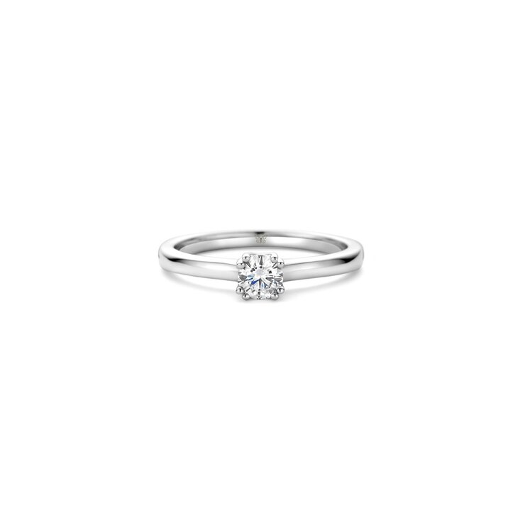 The Exclusive Collection verlovingsring in wit goud 18kt met briljant (ronde diamant) van 0,30 karaat