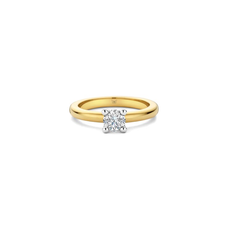 The Exclusive Collection verlovingsring in geel goud 18kt met briljant (ronde diamant) van 0,56 karaat