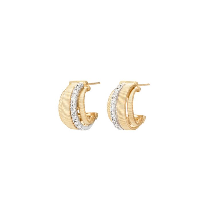 boucles d'oreilles Marco Bicego en or jaune 18 ct avec brillant de 0.44 carat