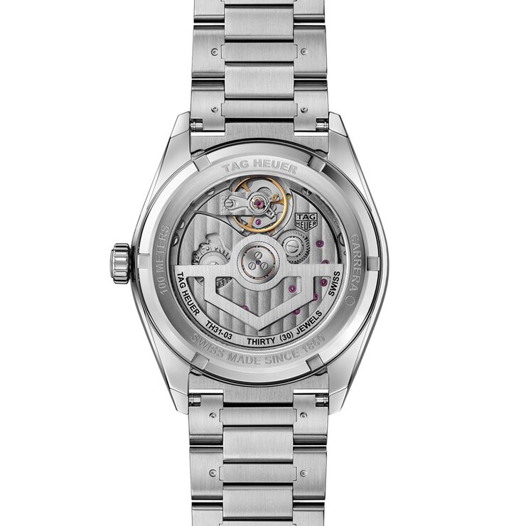 TAG Heuer horloge met een kast in staal, met een wijzerplaat in het groen en een diameter van 41