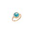 Pomellato ring in rosé goud 18kt met turquoise omringd door briljanten van 0,06 karaat - thumb