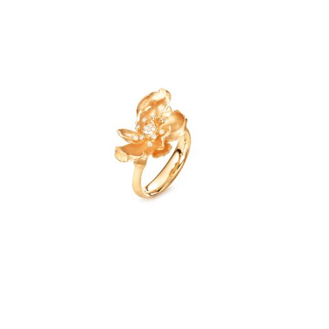 Ole Lynggaard ring in geel goud 18kt met briljant van 0,07 karaat