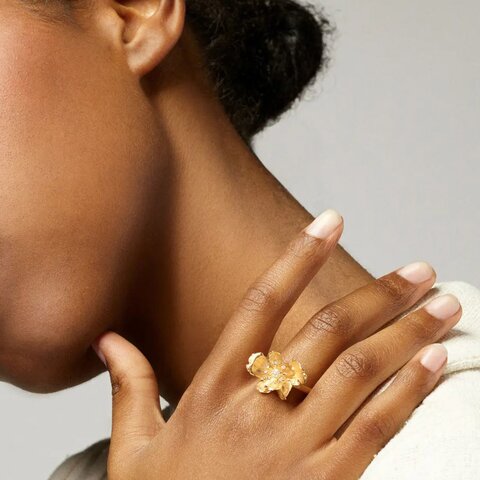 bague Ole Lynggaard en or jaune 18 ct avec brillant de 0.07 carat