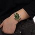 Balmain horloge met een kast in gele pvd-coating op staal, met een wijzerplaat in het groen met briljant en een diameter van 30 - thumb