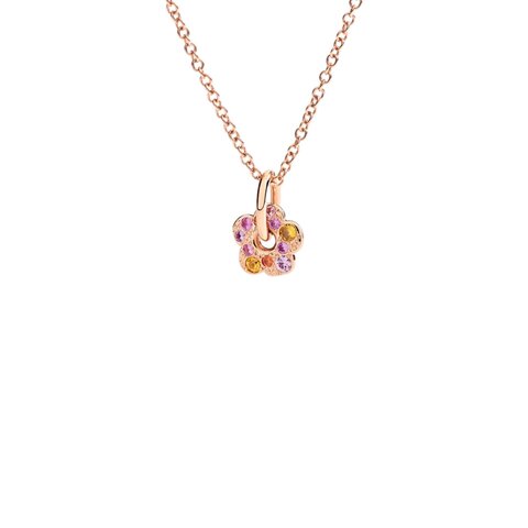 pendentif DoDo en or rose 9 ct avec saphir