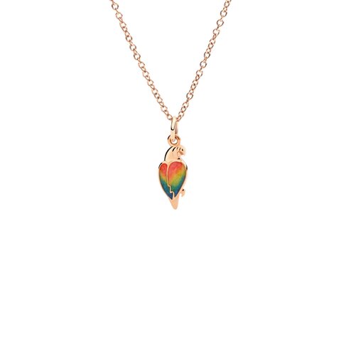 pendentif DoDo en or rose 9 ct avec émail