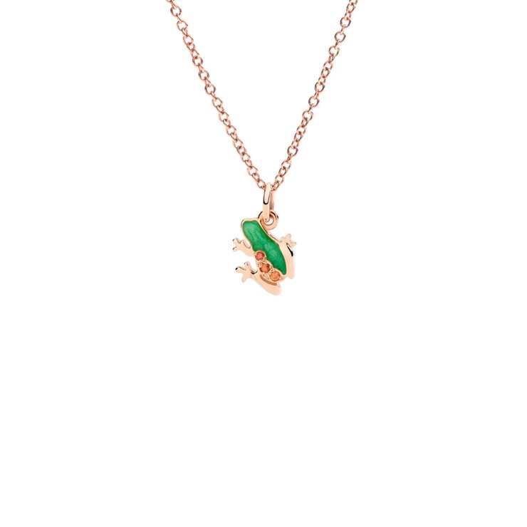 pendentif DoDo en or rose 9 ct avec saphir