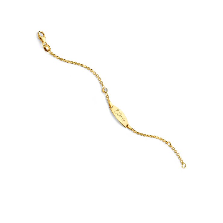 bracelet Casteur by Casteur en or jaune 18 ct avec brillant de 0.05 carat