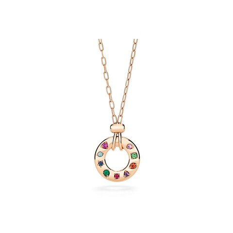 Pomellato ketting in rosé goud 18kt met amethist & saffier & robijn