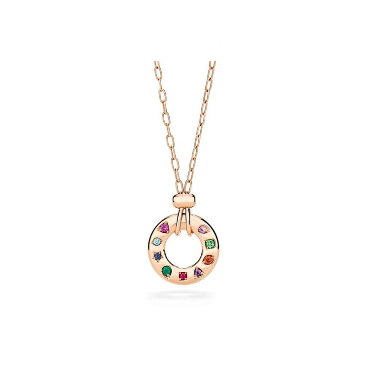 Pomellato ketting in rosé goud 18kt met amethist & saffier & robijn