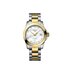 Longines horloge met een kast in gele pvd-coating op staal, met een wijzerplaat in het parelmoer met  briljant en een diameter van 34 - thumb