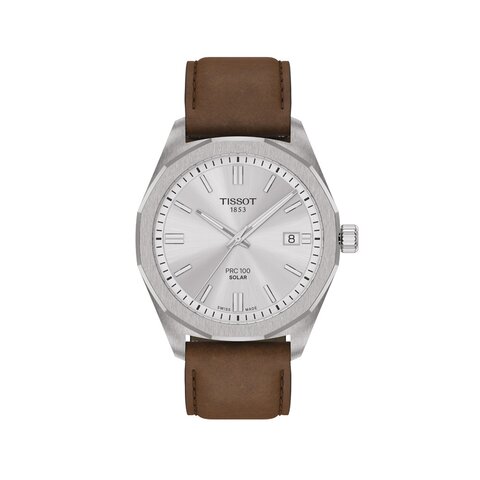 Tissot horloge met een kast in staal, met een wijzerplaat in het zilver en een diameter van 39