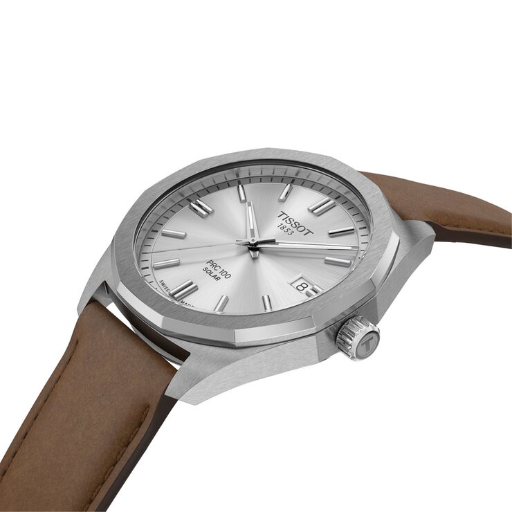 Tissot horloge met een kast in staal, met een wijzerplaat in het zilver en een diameter van 39