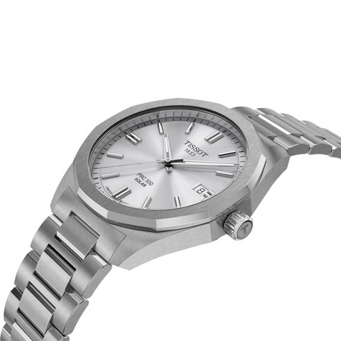 Tissot horloge met een kast in staal, met een wijzerplaat in het zilver en een diameter van 39 mm