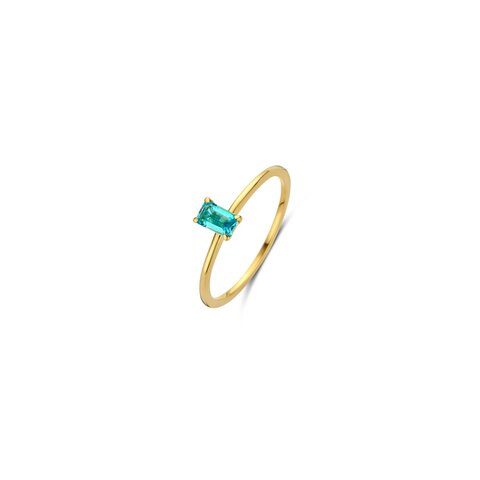 Casteur by Casteur ring in geel goud 18kt met topaas blauw