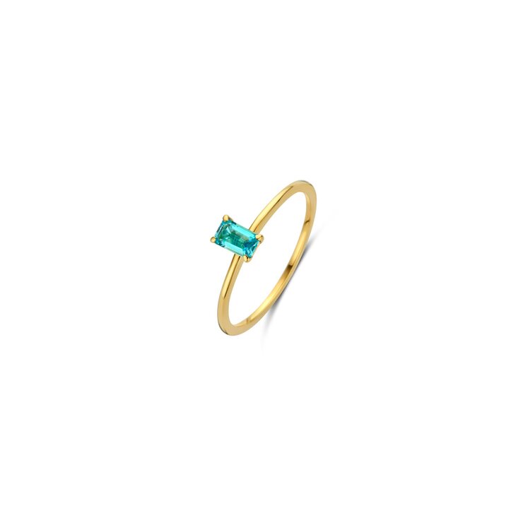 Casteur by Casteur ring in geel goud 18kt met topaas blauw