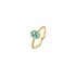 Casteur by Casteur ring in geel goud 18kt met topaas blauw omringd door briljanten van 0,27 karaat - thumb