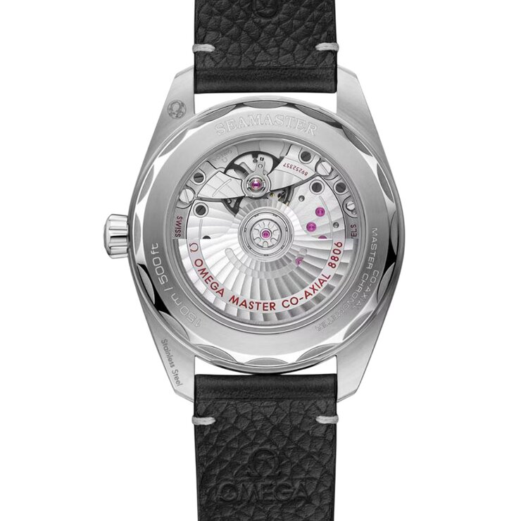 Omega horloge met een kast in staal, met een wijzerplaat in het grijs en een diameter van 38