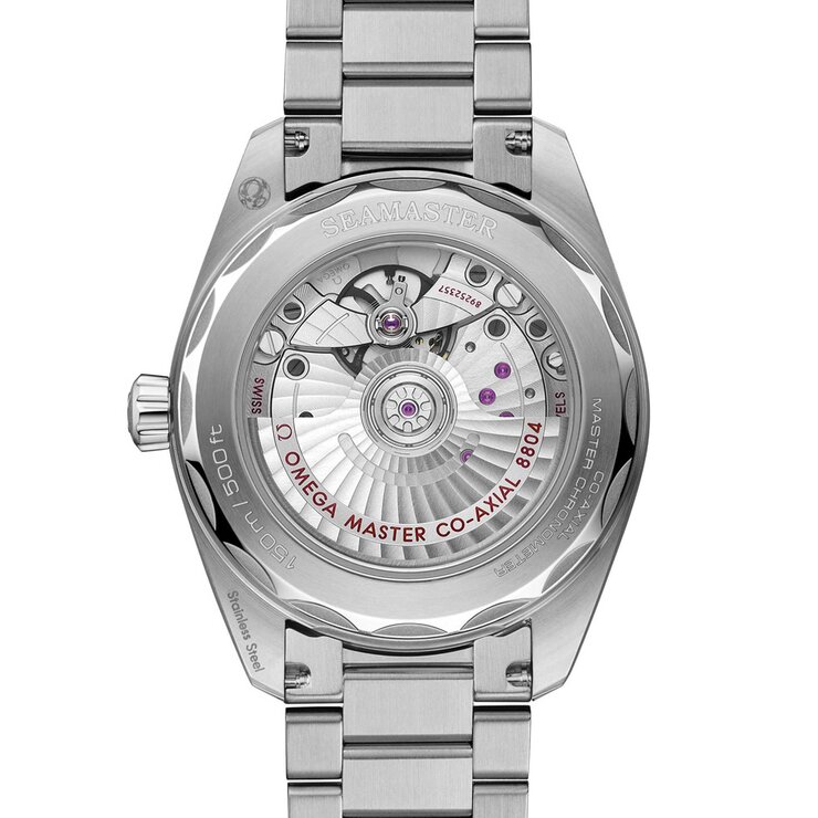 Omega horloge met een kast in staal, met een wijzerplaat in het grijs en een diameter van 38