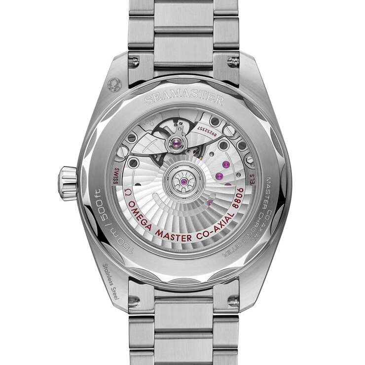 montre Omega avec un boîtier en acier, un cadran brun et un diamètre de 38