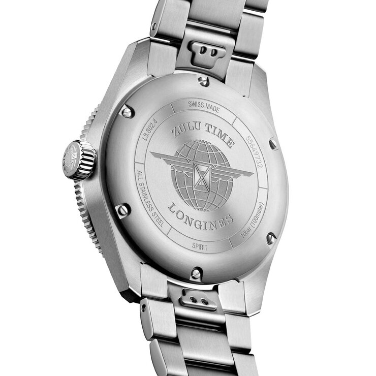montre Longines avec un boîtier en keramiek op staal, un cadran noir et un diamètre de 39