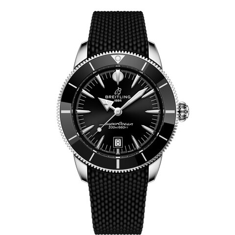 montre Breitling avec un boîtier en keramiek op staal, un cadran noir et un diamètre de 44