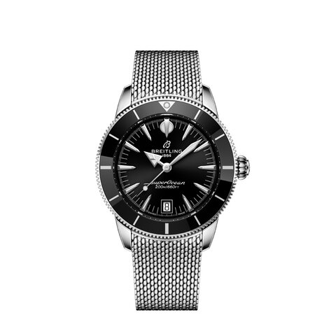 montre Breitling avec un boîtier en keramiek op staal, un cadran noir et un diamètre de 40