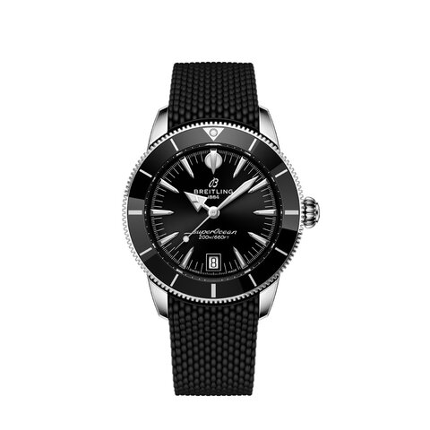 montre Breitling avec un boîtier en keramiek op staal, un cadran noir et un diamètre de 40