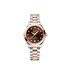 Omega horloge met een kast in rosé goud op staal, met een wijzerplaat in het bruin met briljant en een diameter van 30 - thumb