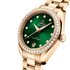 Omega horloge met een kast in geel goud, met een wijzerplaat in het groen met briljant en een diameter van 30 - thumb