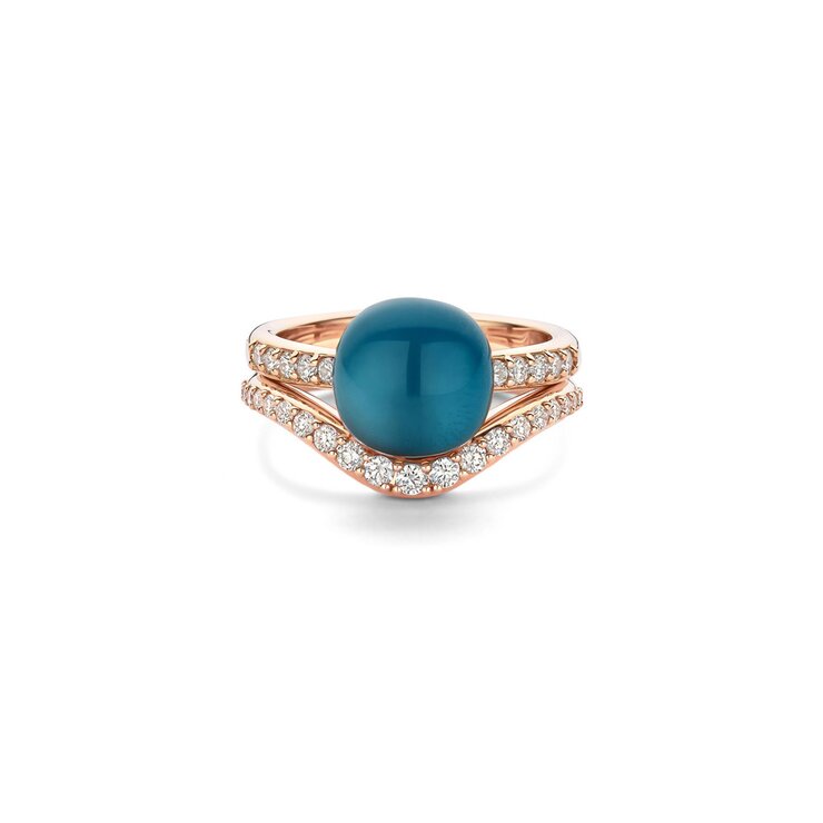 bague Bigli en or rose 18 ct avec brillant de 0.36 carat