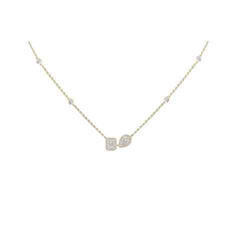 Messika ketting in geel goud 18kt met briljant van 0,30 karaat
