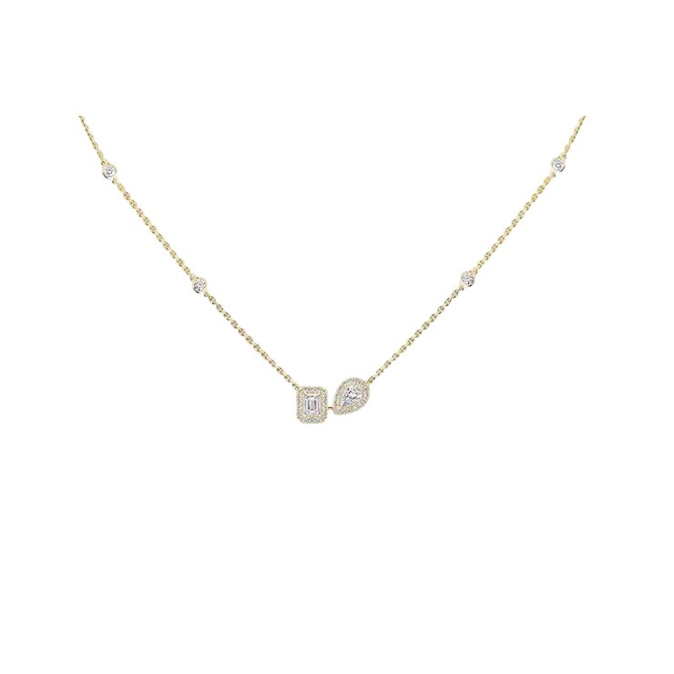 Messika ketting in geel goud 18kt met briljant van 0,30 karaat