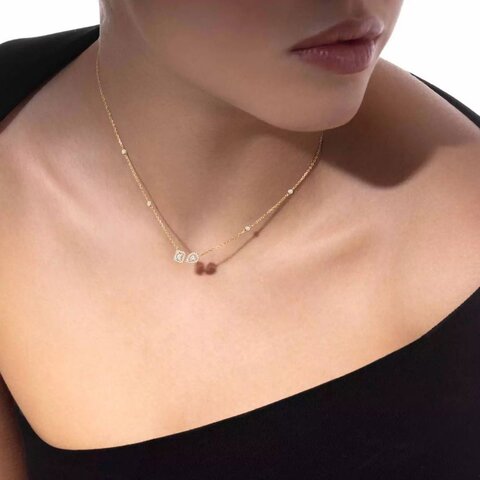 collier Messika en or jaune 18 ct avec brillant de 0.30 carat