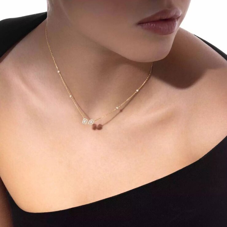 Messika ketting in geel goud 18kt met briljant van 0,30 karaat